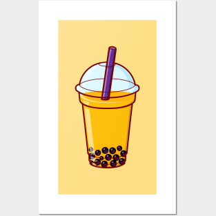 Peach Bubble Tea Posters and Art